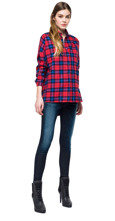 Camisa-Para-Mujer-Yarn-Dyed-Cotton-Flannel-Check-Replay